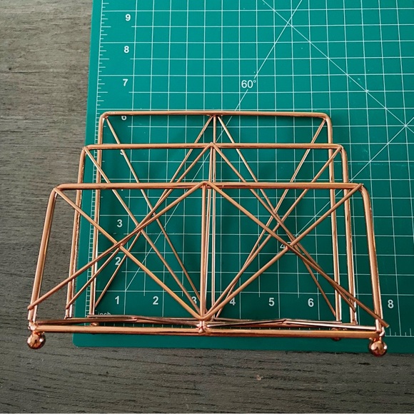 Rose Gold Metal Mail Organizer Rack - Picture 2 of 3